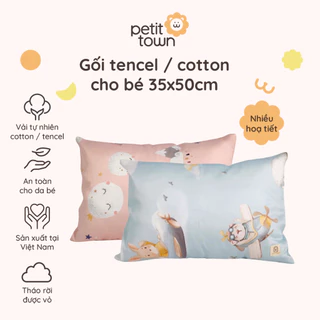 Gối nằm cho bé Petit Town, gối tencel cao cấp, gối cotton tự nhiên