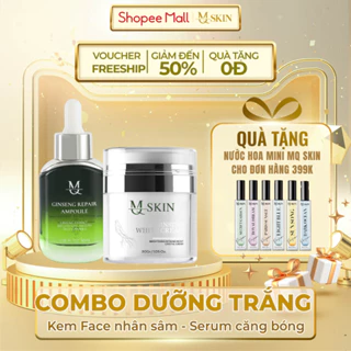 ( TẶNG NƯỚC HOA MINI ) Combo Dưỡng Da Kem Face Nhân Sâm - Serum Căng Bóng MQ SKIN