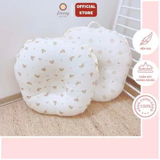 Gối chống trào ngược Monona/Joonee 70*70cm, chất liệu Muslin không gây bí nóng, vỏ gối tháo rời - Lemony