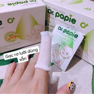 Gạc rơ lưỡi, tưa lưỡi cho bé Dr Papie vệ sinh lưỡi, răng miệng (hộp 30 gói)