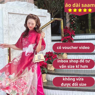 Áo Dài Tố Ngọc von tơ 2 lớp 4 tà Nữ Dress