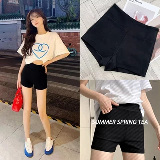 Quần Biker nữ thun gân ngắn - SUMMER SPRING TEA - Kiểu quần legging đùi nữ ngắn tập thể thao - yoga - đạp xe