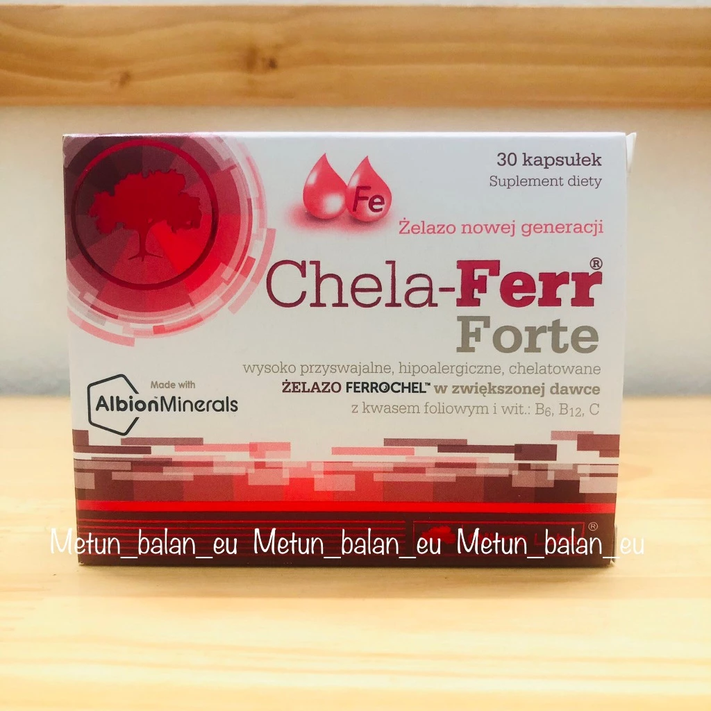 Sắt C hela-Ferr Forte( Olimp Labs) –Viên sắt cho bà bầu hỗ trợ bổ sung,dễ hấp thu,k táo bón- 30 viên