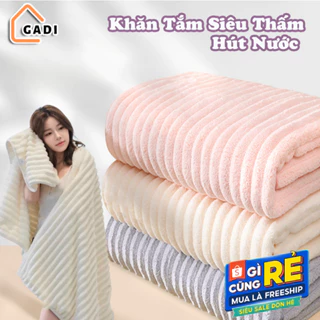 Khăn Tắm GADI Siêu Thấm Hút Nước , Khăn Mặt Sợi Cuộn To, Chất Liệu Cao Cấp Không Rụng Lông