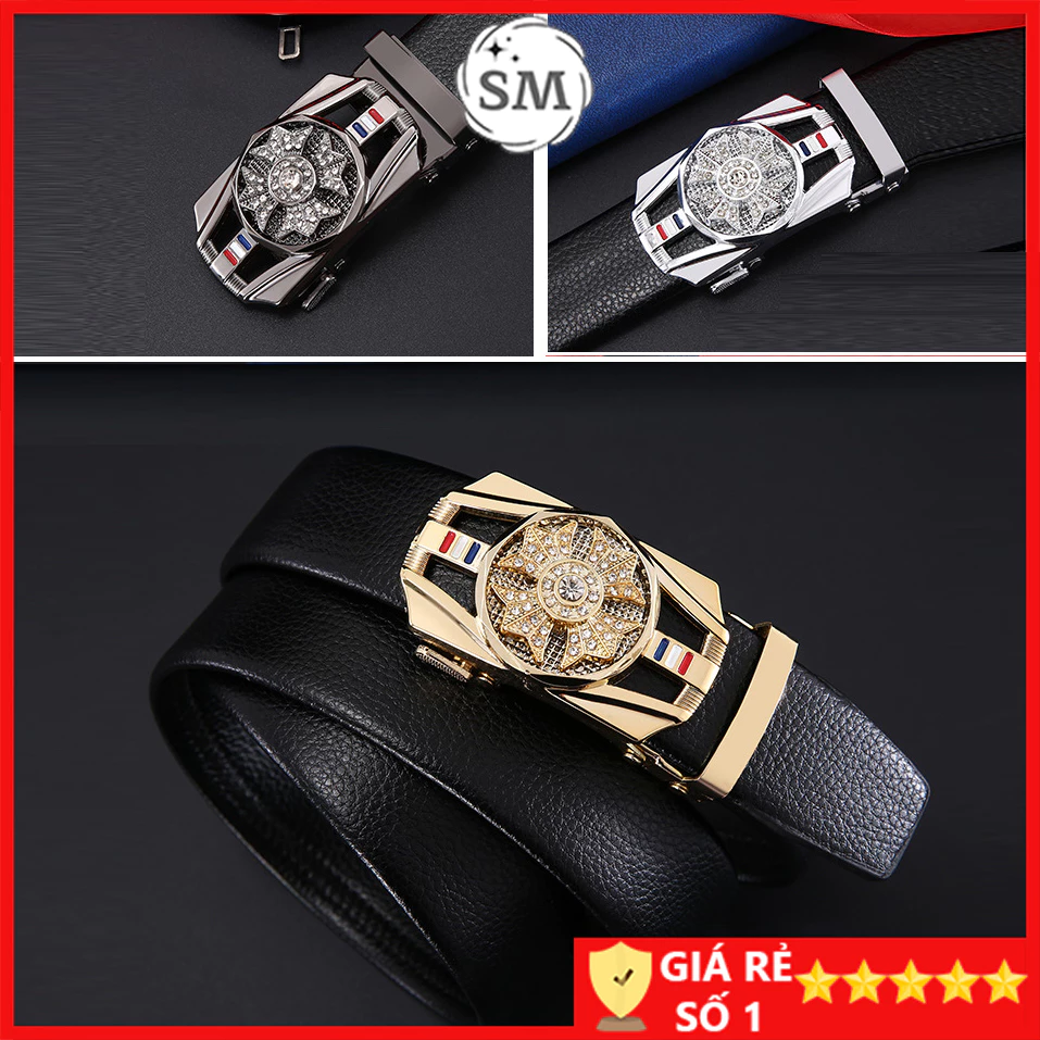 Thắt lưng nam mặt xoay thời trang Dây lưng nam cao cấp Dây nịt da khóa tự động TLX3