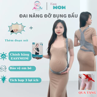 Đai đỡ bụng bầu chính hãng EASYMOM, đai nâng đỡ bụng bầu có dây co giãn 4 chiều giảm đau lưng rạn bụng