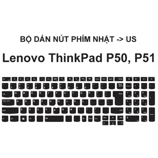 Bộ dán nút phím Lenovo ThinkPad P50, P51 Nhật -> US | Bàn phím layout japan sang quốc tế