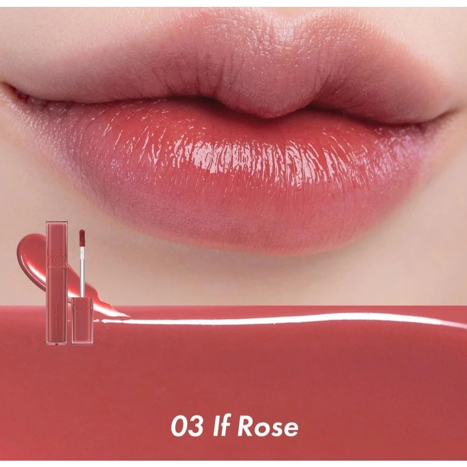 [TẶNG CỌ] Son Tint Bóng Romand Dewyful Water Tint 5g Màu 03 If Rose: Màu Hoa Hồng MLBB