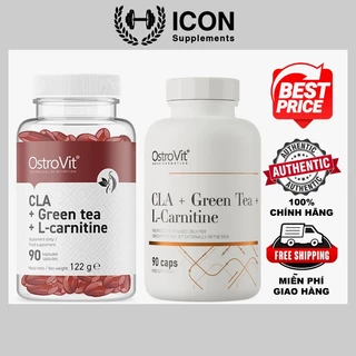 Thực Phẩm Bổ Sung Hỗ Trợ Giảm Mỡ Tự Nhiên Ostrovit CLA + GREEN TEA + CARNITINE 90 viên