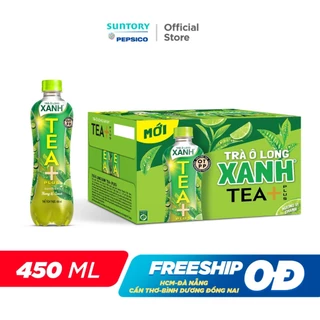 Thùng 24 Chai Trà Ô Long Xanh Tea+ (450ml/chai)