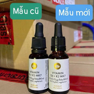 Vitamin D3 K2 Mk7 Sunday Natural Đức cho bé 20ml