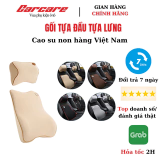 Gối tựa đầu ô tô, gối tựa lưng ô tô cao su non cao cấp thương hiệu CARCARE - Hàng loại 1 to đẹp