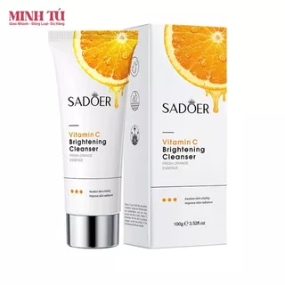 sữa rửa mặt trắng da Vitamin C 100g Sadoer sữa rửa mặt cho da dầu mụn cam tươi Vitamin C Brightening Cleanser Sa301