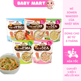 Mì somen ăn dặm cho bé từ 5 tháng tuổi Wakodo của Nhật, mì udon cho bé 7 tháng, Baby Mart