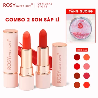 Combo 2 Son Sáp Lì Rosy Dưỡng Môi Chính Hãng Bền Màu Chất Lượng An Toàn Cho Mẹ Bầu ROSY SWEET LOVE