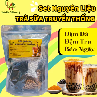 Set Trà Sữa Truyền Thống Đậm Đà Đậm Trà Nguyên Liệu Pha Trà Sữa Trân Châu Truyền Thống 30 LY Vườn Pha Chế Loan Lý