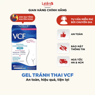 Gel Tránh Thai VCF Vaginal Contraceptive Hộp 10 Ống Lalendi Store