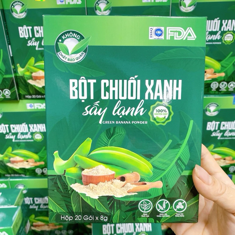 Bột chuối xanh - tinh bột kháng cao vượt trội, giảm cân, tốt cho tiêu hóa Hộp 20 gói