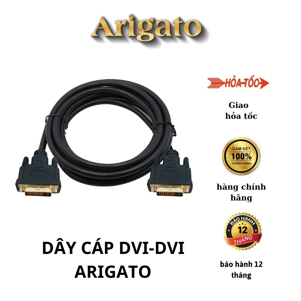 Dây Cáp Tín Hiệu DVI Sang DVI 2 Đầu Dương Dài 1.5m Chuẩn 24+1 Dùng Cho Máy Tính Chơi Game Nét