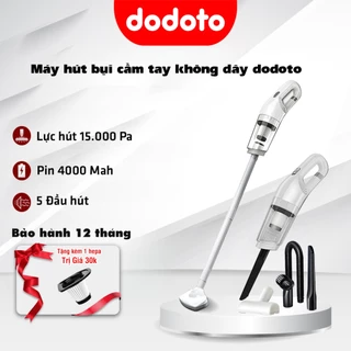 Máy hút bụi cầm tay mini không dây dodoto LT113CG hút bụi sàn nhà, ô tô, giường đệm lực hút 15000 pa