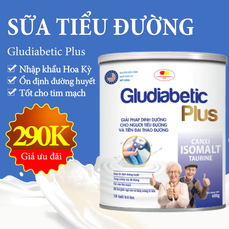 Sữa Bột Dinh Dưỡng Cho Người Tiểu Đường Gludiabetic Plus Chính Hãng Japa Kids - Hộp 400g