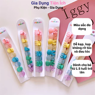 Set kẹp tóc mini, kẹp tóc nhỏ dễ thương nhiều màu sắc phong cách hàn quốc, cặp tóc mái cho bé không đau