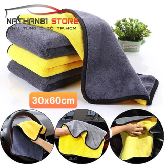 Khăn lau xe chuyên dụng ô tô, Xe máy Microfiber siêu thấm không bị sơ rối. Khăn Lau Đa Năng Microfiber 30x60cm