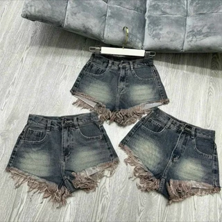 QUẦN JEANS ĐÙI NỮ GẤU TUA RUA MÀU XÁM ĐẬM SIÊU HOT DỄ MẶC , QUẦN SHORT BẢN LƯNG CẠP CAO TÔN EO HOT HIT