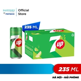 [HỎA TỐC]Thùng 24 Lon Nước Ngọt Có Gaz 7Up (235ml/lon)