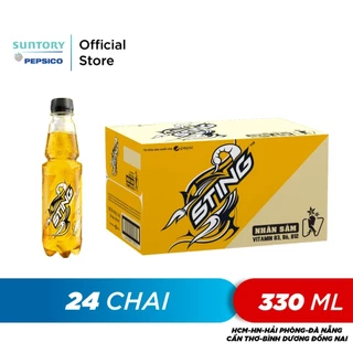 Thùng 24 Chai Nước Tăng Lực Sting Vàng (330ml/chai)