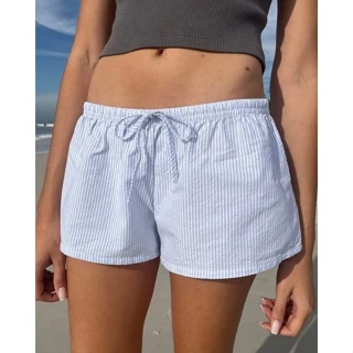 Quần shorts cạp thấp Mary Lou Striped [Brandy Melville]