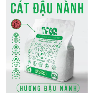 Cát đậu nành hữu cơ TFOR 6L - 2KG Cát vệ sinh mèo đổ được bồn cầu - KUPET SHOP