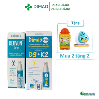 Combo Dimao Pro D3K2 + Keovon MK7 dạng xịt hỗ trợ hấp thu canxi và tăng chiều cao, Date 12/2024