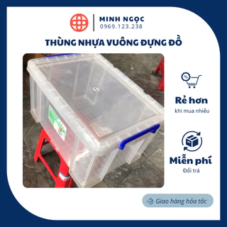 Thùng Nhựa Vuông Đựng Đồ Đa Năng Có Bánh Xe Việt Nhật 65L/90L/100L VN ( link này chỉ đi hoả tốc)