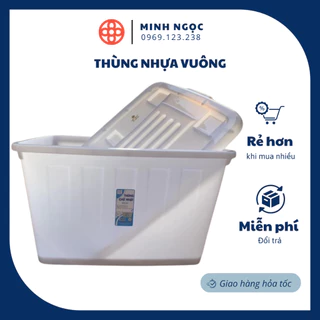 Thùng Nhựa Vuông Đựng Đồ Đa Năng Có Bánh Xe Việt Nhật 75L/85L/90L VN