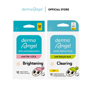 Combo Derma Angel Acne Spot Lightening Patch 12 Miếng & Acne Patch Plus With Salicylic Acid Day 12