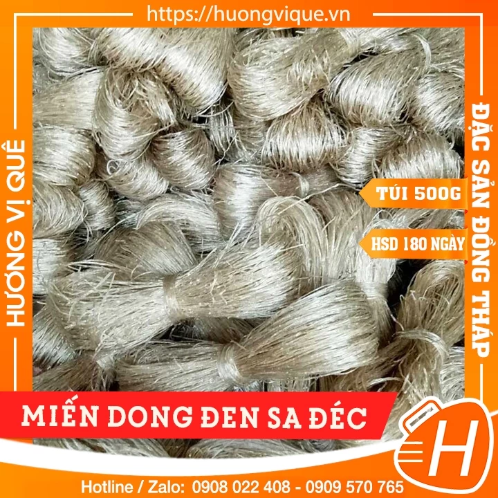 Miến Dong Đen Sa Đéc - Túi 500g - Đặc Sản Đồng Tháp