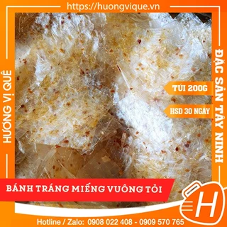 Bánh Tráng Miếng Vuông Tỏi - Túi 200g - Đặc Sản Tây Ninh