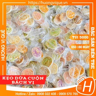 Kẹo Dừa Cuộn Bách Vị - Túi Zip 500g - Đặc Sản Bến Tre