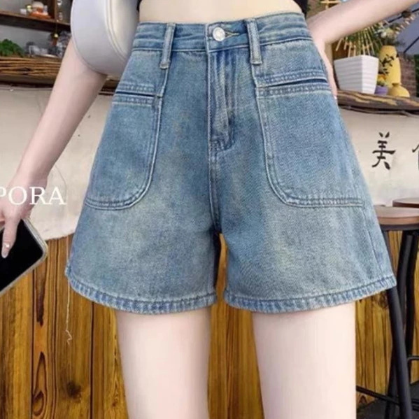 Quần Short Nữ , Quần Đùi Jeans Nữ Phối Túi Trước Cá Tính Độc Đáo L13