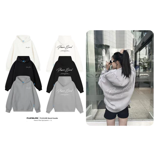 Áo hoodie PLEASURE Signature Thêu/ver 03 form rộng mũ 2 lớp tay phồng chất nỉ bông 100%cotton premium Local Brand