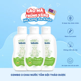 Combo 3 Nước tắm gội thảo dược cho bé Kutieskin 200ml