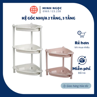 Kệ Góc Nhựa 2 tầng, 3 tầng Việt Nhật - Kệ góc nhà tắm tam giác nhựa chắc chắn- Nhựa Việt Nhật