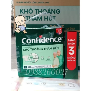 Tã Dán Người Lớn Confidence size M20/L20+3 miếng