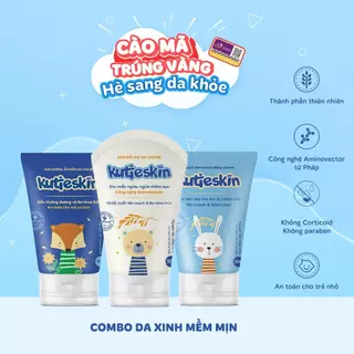 Combo Kem Chàm Sữa + Kem Dịu Da + Kem Dưỡng Ẩm Cho Bé Kutieskin - KKCAD01