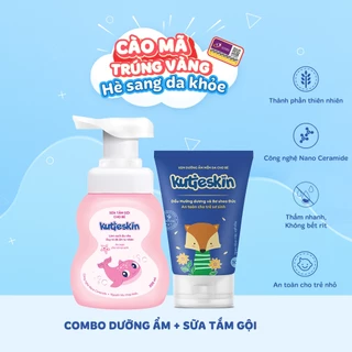 COMBO Sữa Tắm Gội Và Kem Dưỡng Ẩm Kutieskin - KKT01, KKA01