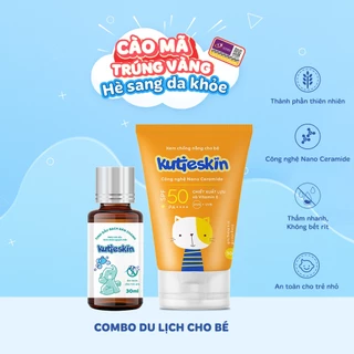 Combo du lịch (Kem chống nắng 30g & tinh dầu bạch đàn chanh Kutieskin 30ml) Cho Bé - CNK01, BDC02