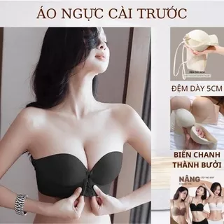 Áo Nâng Ngực Không Dây Cài Trước Mút 5CM , Áo Quây Ngực Độn To Tròn, Không Lộ Viền Chất Su Cao Cấp Chống Tuột