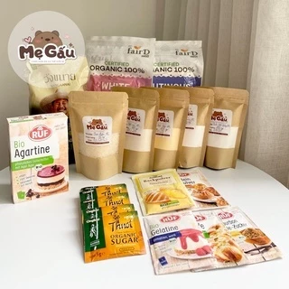 Bột hữu cơ làm bánh cho bé: bột mì, bắp, năng, gelatin, pudding, nếp, nở, men nở, đường