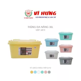 Hỏa Tốc- Combo 5 Thùng đa năng 35L nhựa Vĩ Hưng cao cấp